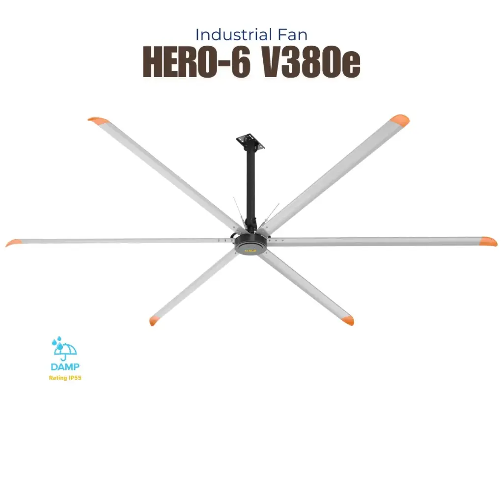 Quạt trần HVLS HERO-6 V380e Ø 7.3m